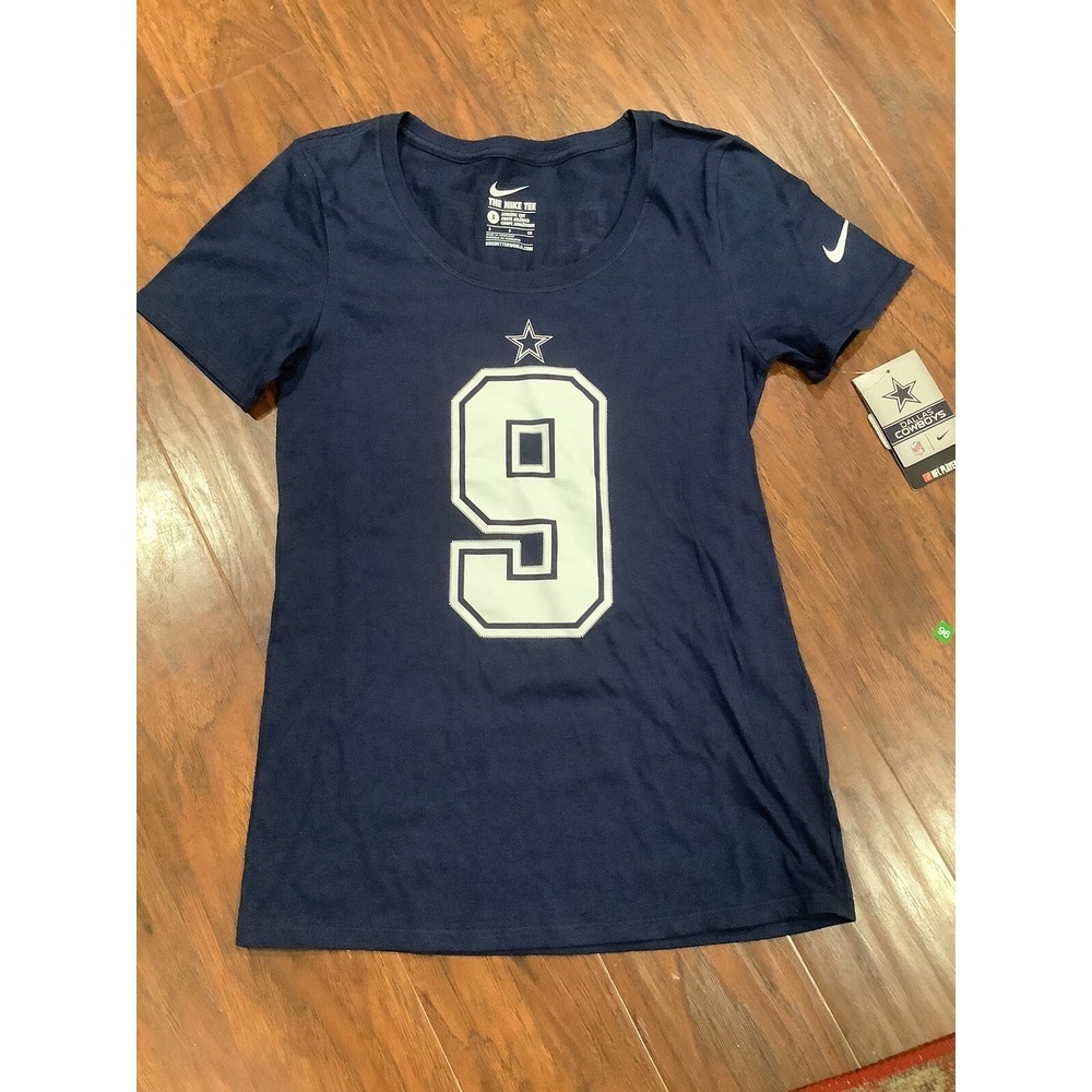 Tony Romo 9 Dallas Cowboys Nike Womens Pride 2 T-Shirt Blue Short Sleeve Tee S